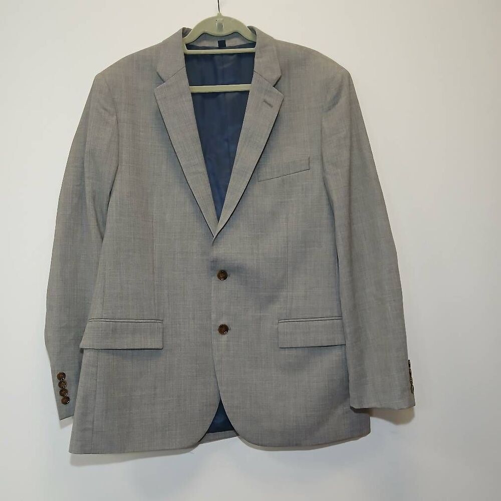 J.crew Thompson voyage blazer 44R fine Virgin Wool spring summer gray